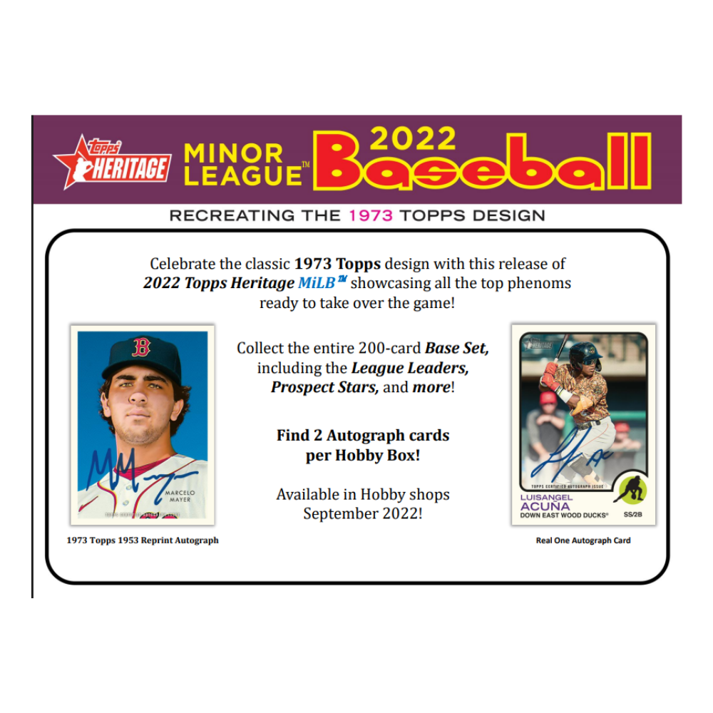 2022 Topps Heritage Minor League Baseball