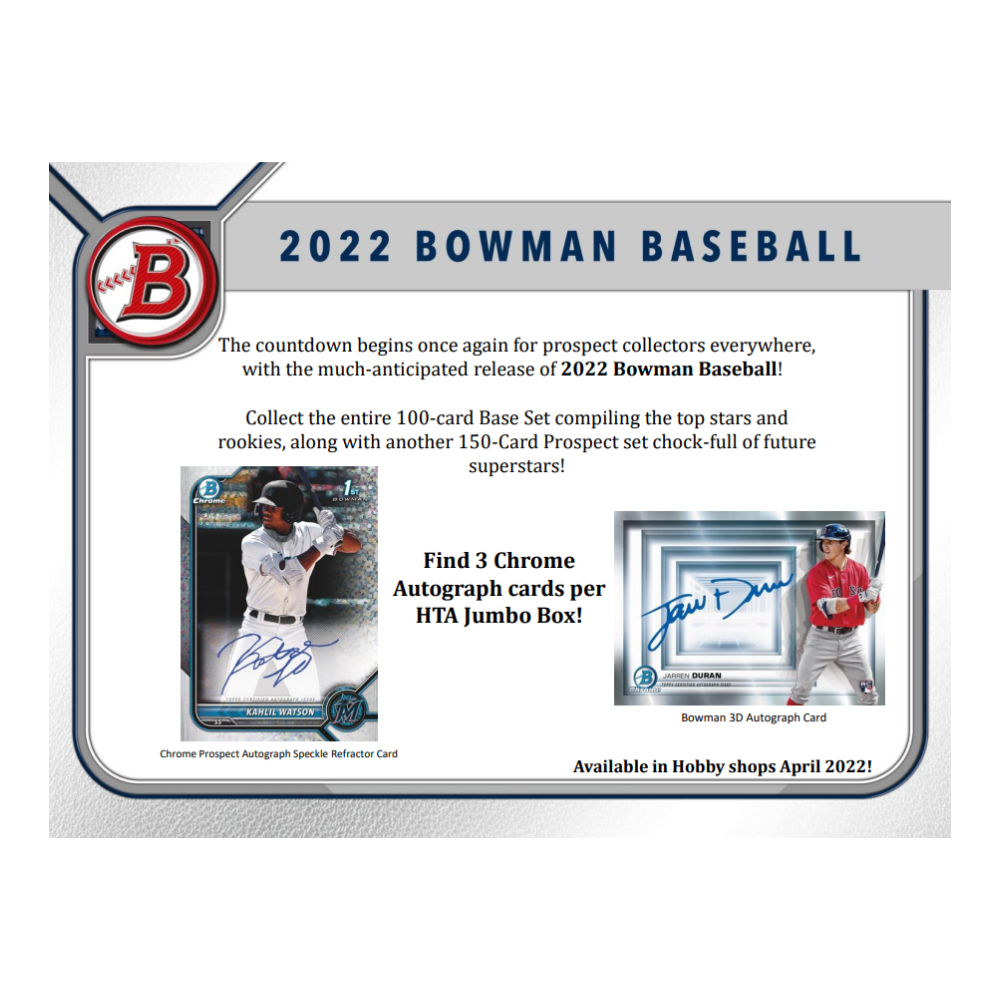 2022 Topps Bowman Baseball Jumbo
