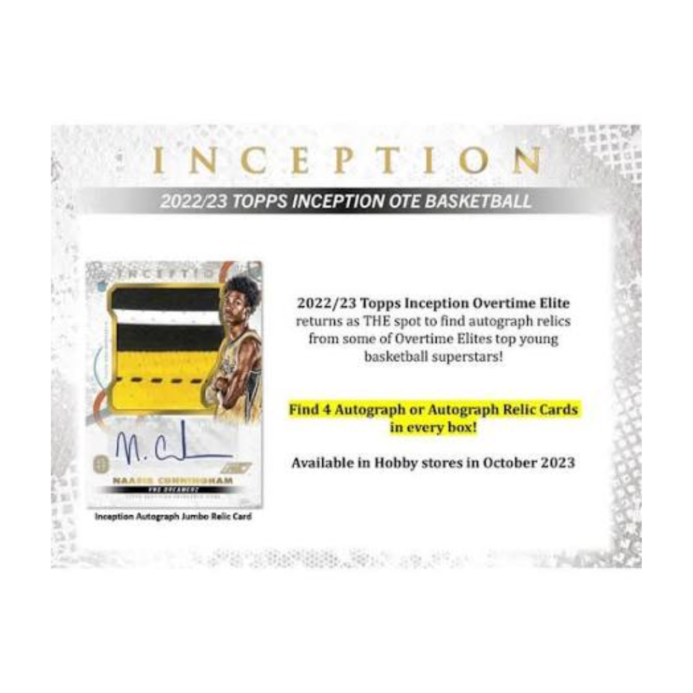 2023 Topps Overtime Elite Inception Basketball