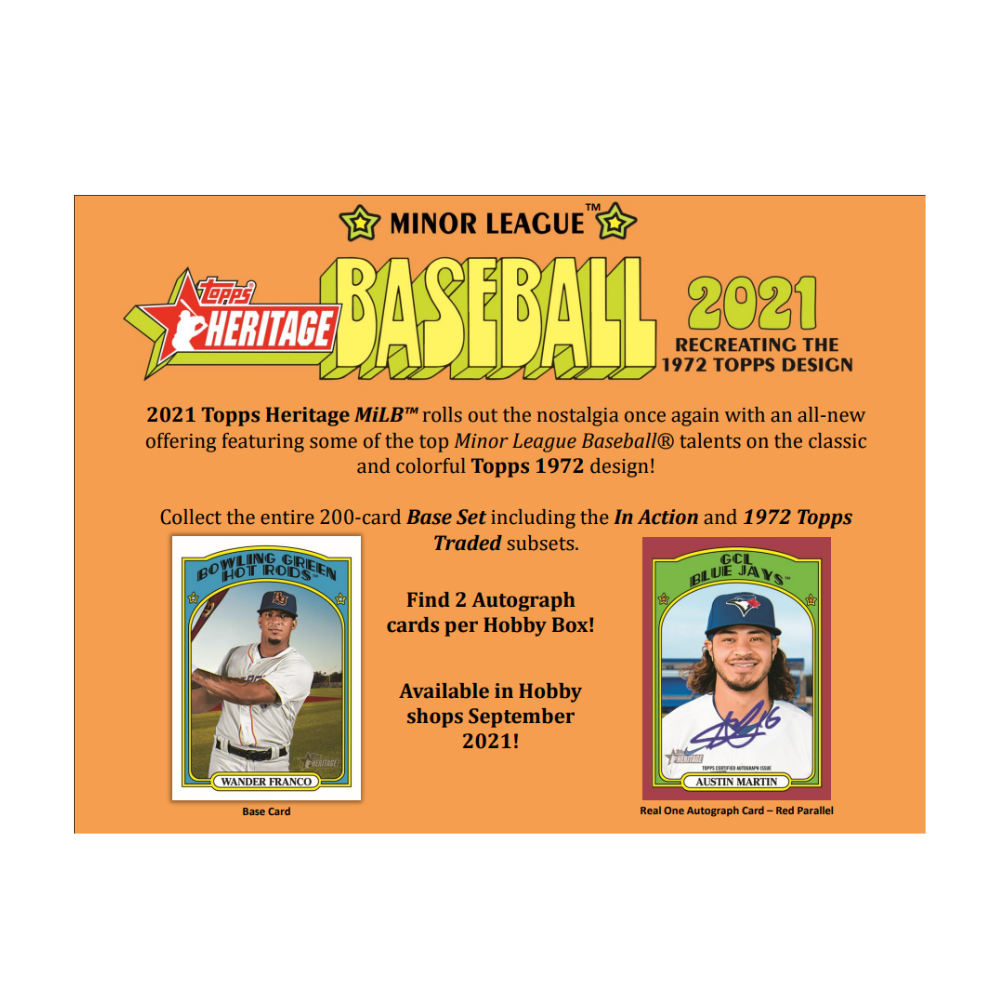 2021 Topps Heritage Minor League Baseball Hobby Box