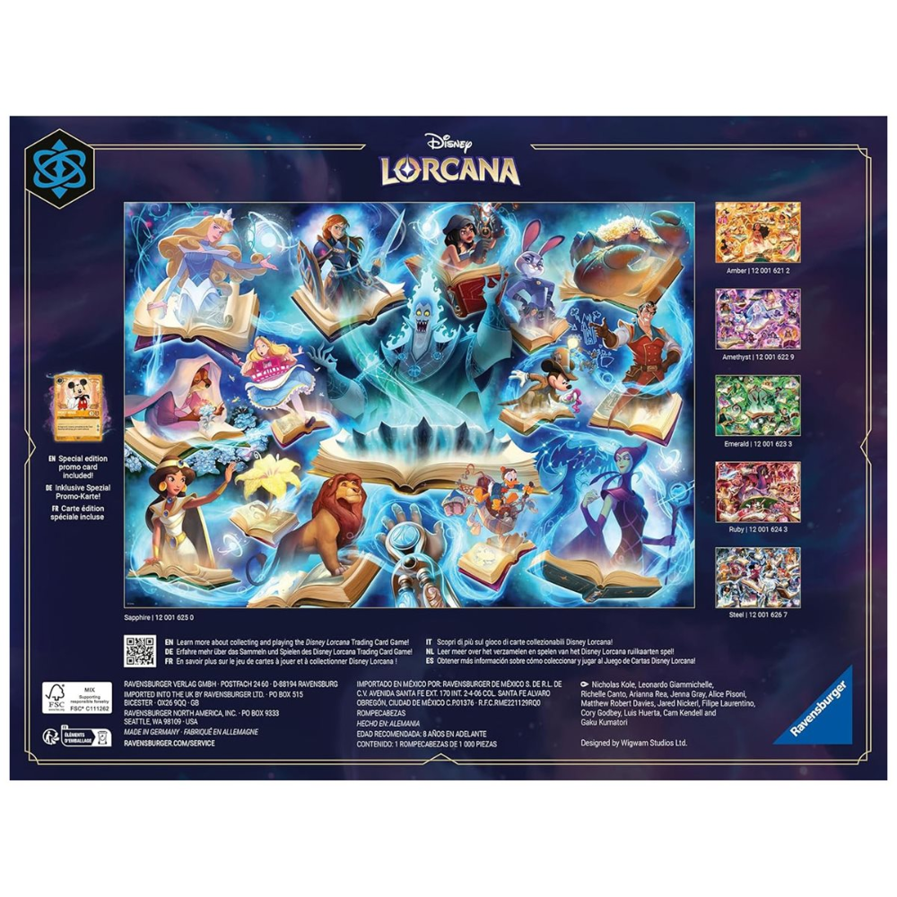 Puzzle - 1000 pcs - Disney Lorcana TCG - Glimmers of the Realm: Sapphire (EN)