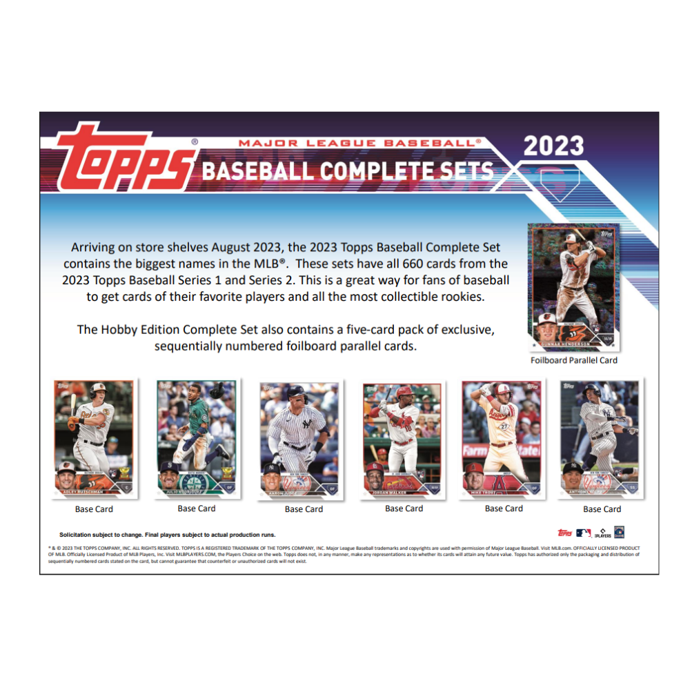 2023 Topps Baseball Complete Set