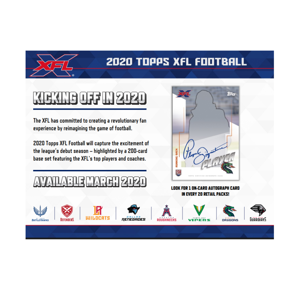 2020 Topps XFL Football