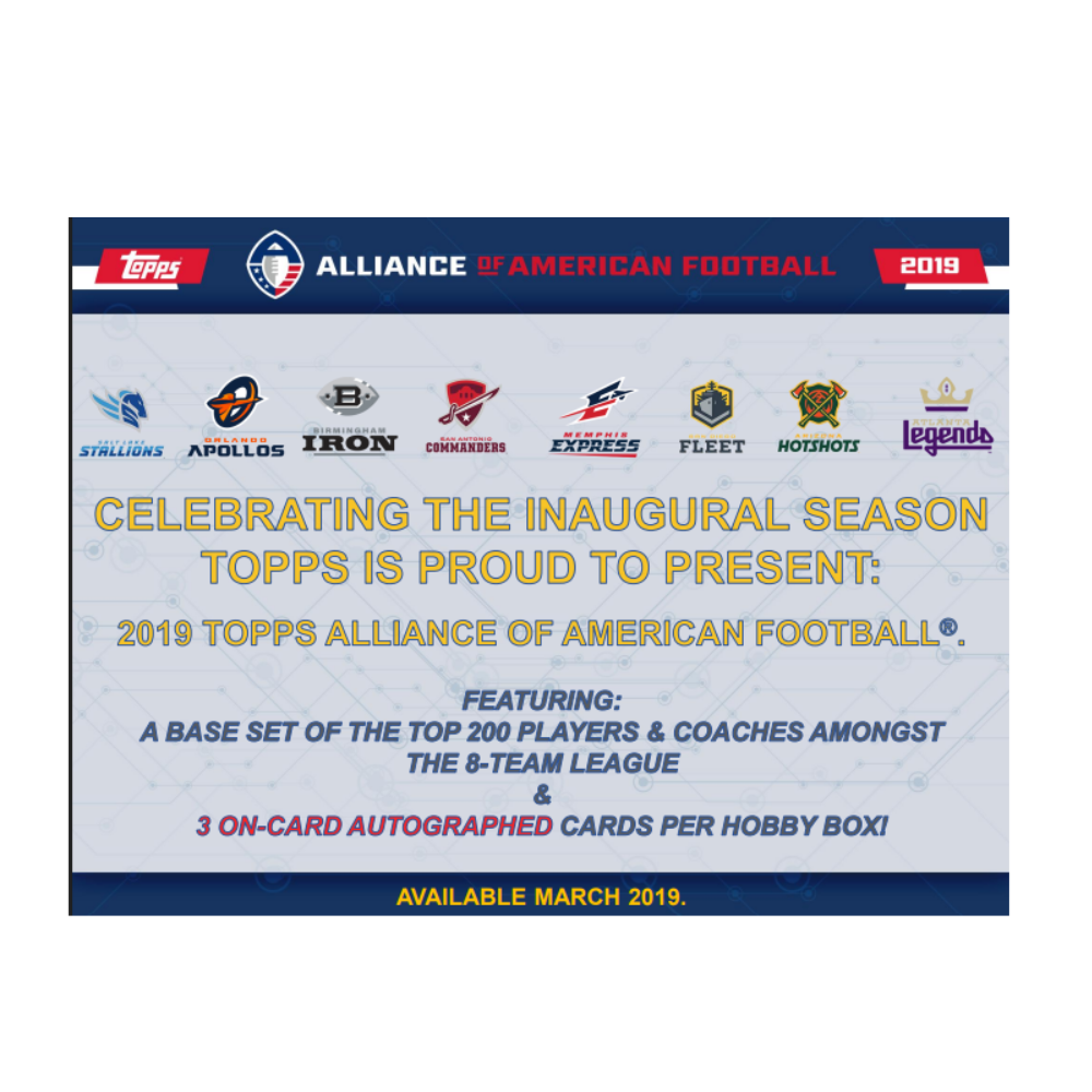 2019 Topps Alliance of American Football