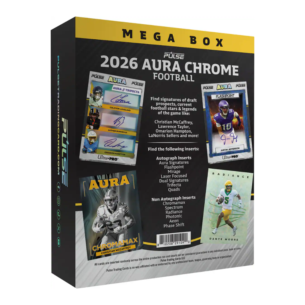 2026 Pulse Aura Chrome Football Mega Box